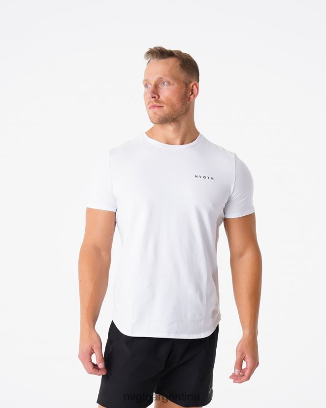 NVGTN camiseta ajustada con pulso tapas blanco hombres 02B4LN768