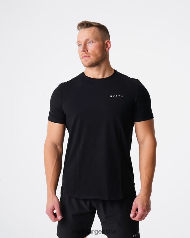 NVGTN camiseta ajustada con pulso tapas negro hombres 02B4LN767