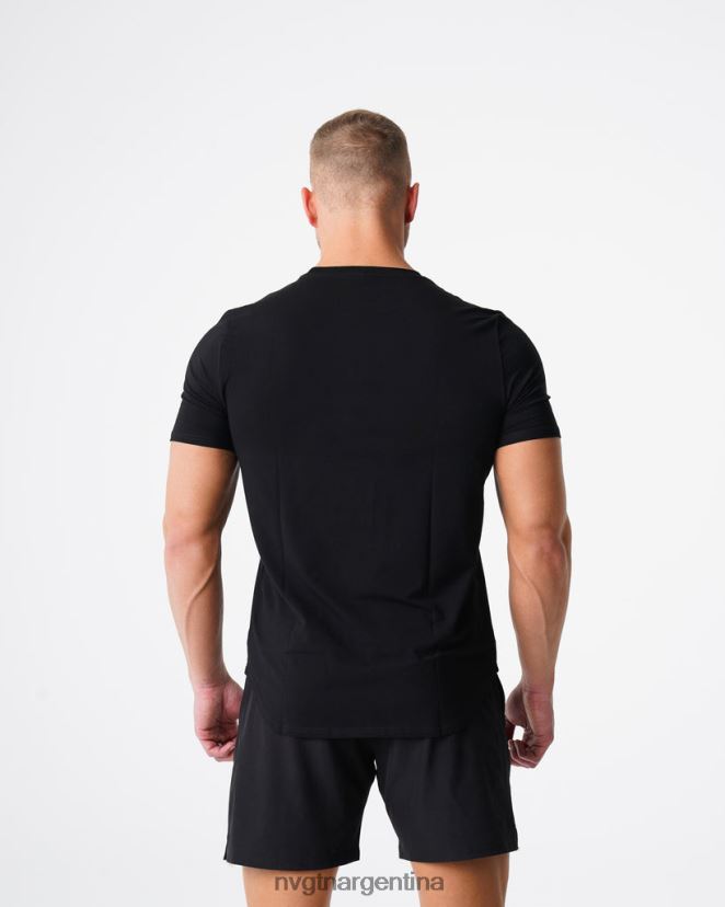 NVGTN camiseta ajustada con pulso tapas negro hombres 02B4LN767