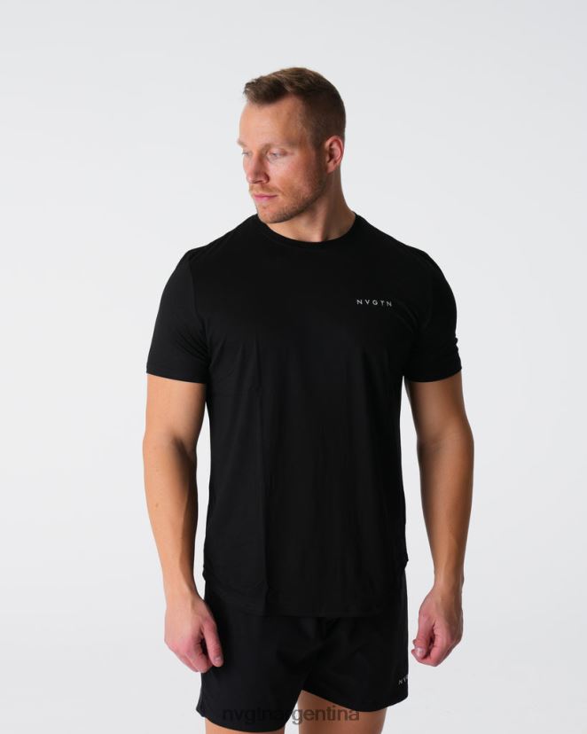 NVGTN camiseta ajustada técnica tapas negro hombres 02B4LN763