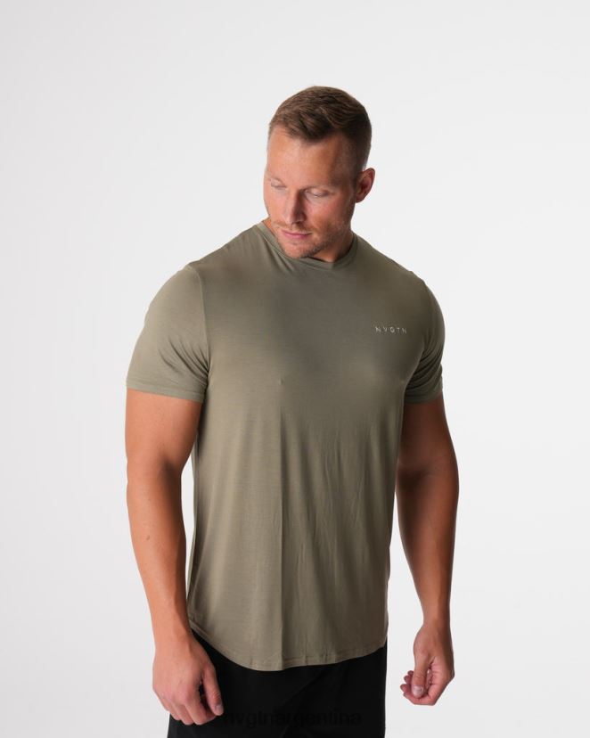 NVGTN camiseta ajustada técnica tapas verde salvia hombres 02B4LN761