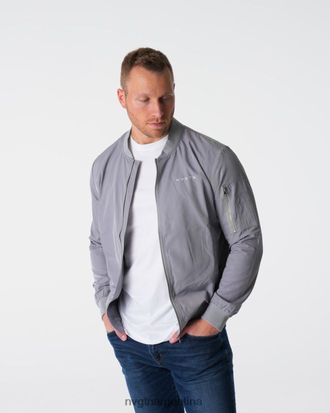 NVGTN chaqueta de bombardero tapas gris hombres 02B4LN783