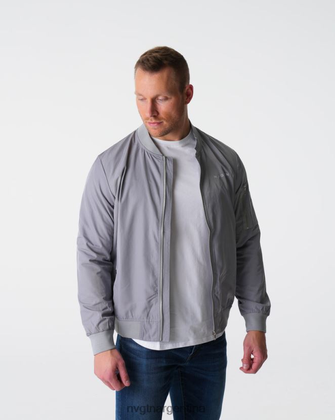 NVGTN chaqueta de bombardero tapas gris hombres 02B4LN783