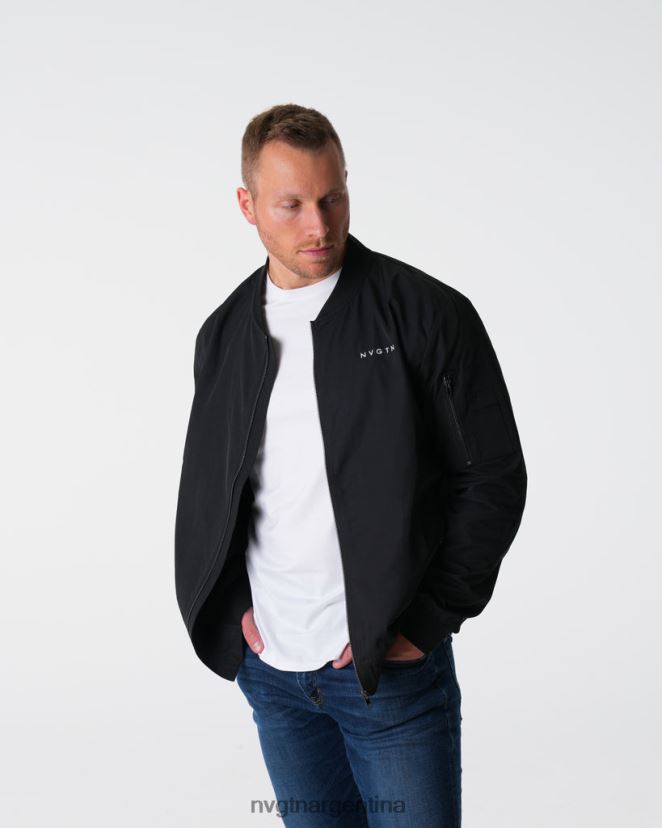 NVGTN chaqueta de bombardero tapas negro hombres 02B4LN782