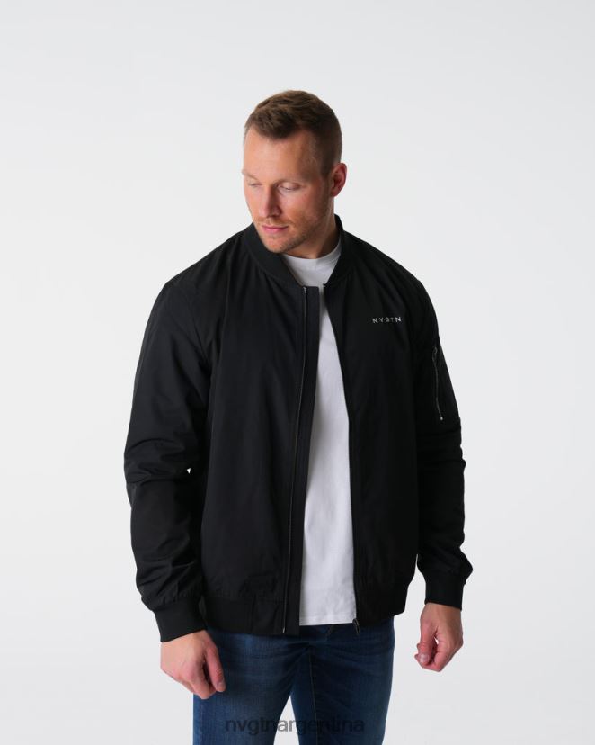 NVGTN chaqueta de bombardero tapas negro hombres 02B4LN782