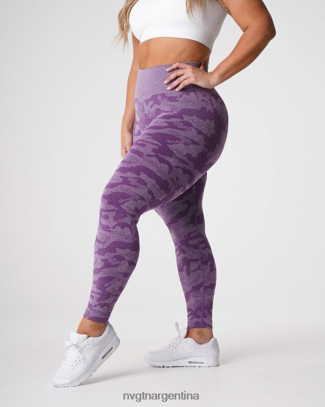 NVGTN leggings de camuflaje sin costuras aptitud física Violeta mujer 02B4LN658