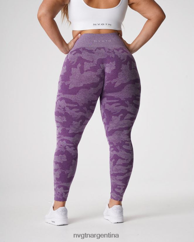 NVGTN leggings de camuflaje sin costuras aptitud física Violeta mujer 02B4LN658