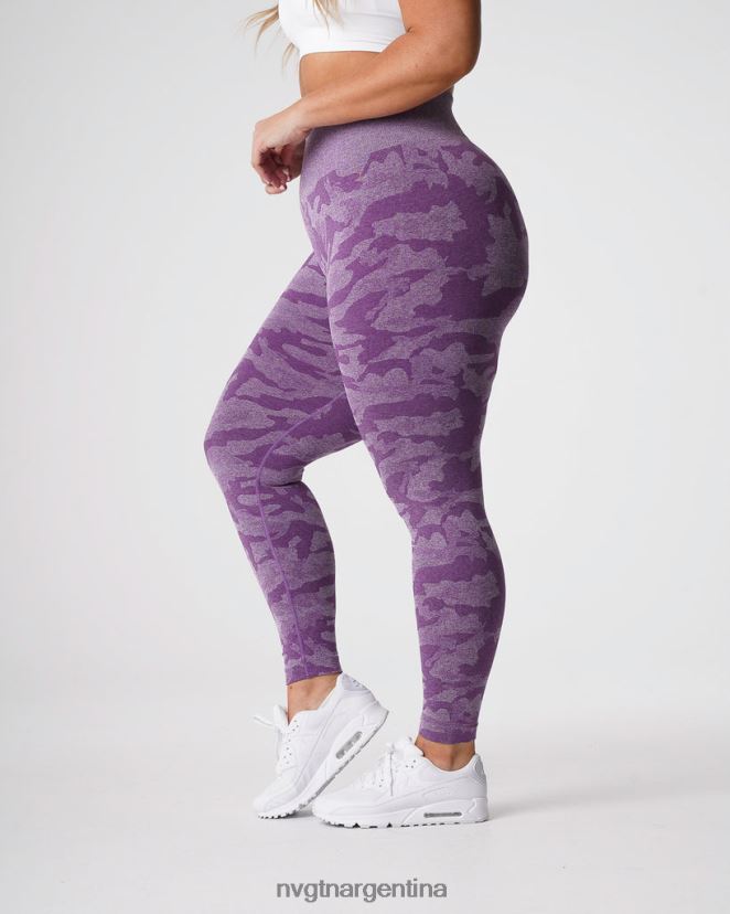 NVGTN leggings de camuflaje sin costuras aptitud física Violeta mujer 02B4LN658