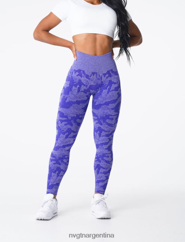 NVGTN leggings de camuflaje sin costuras aptitud física azul eléctrico mujer 02B4LN667