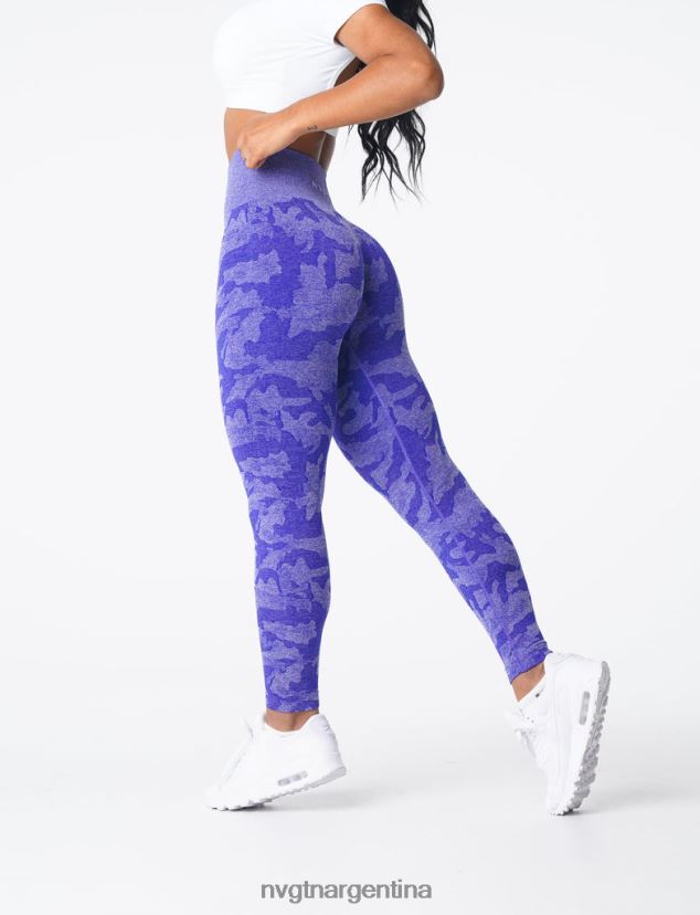 NVGTN leggings de camuflaje sin costuras aptitud física azul eléctrico mujer 02B4LN667