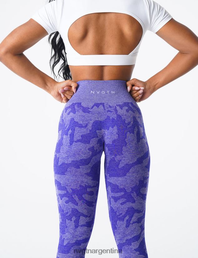 NVGTN leggings de camuflaje sin costuras aptitud física azul eléctrico mujer 02B4LN667