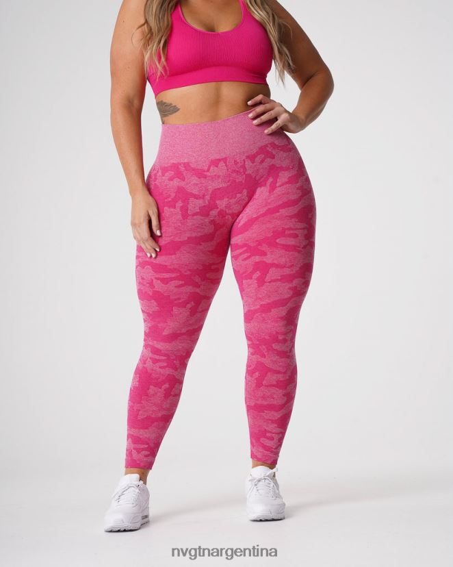 NVGTN leggings de camuflaje sin costuras aptitud física fucsia mujer 02B4LN673