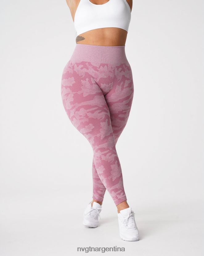 NVGTN leggings de camuflaje sin costuras aptitud física rosa pastel mujer 02B4LN670