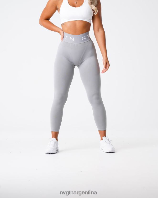 NVGTN leggings deportivos sin costuras aptitud física gris claro mujer 02B4LN569