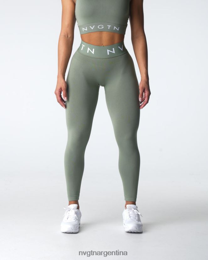 NVGTN leggings deportivos sin costuras aptitud física verde salvia mujer 02B4LN501