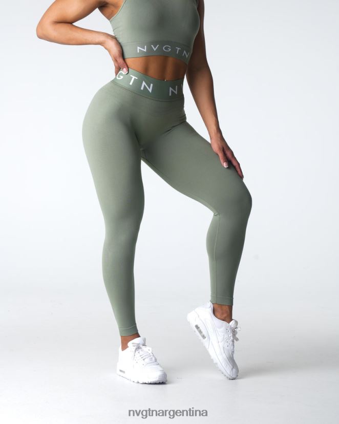 NVGTN leggings deportivos sin costuras aptitud física verde salvia mujer 02B4LN501