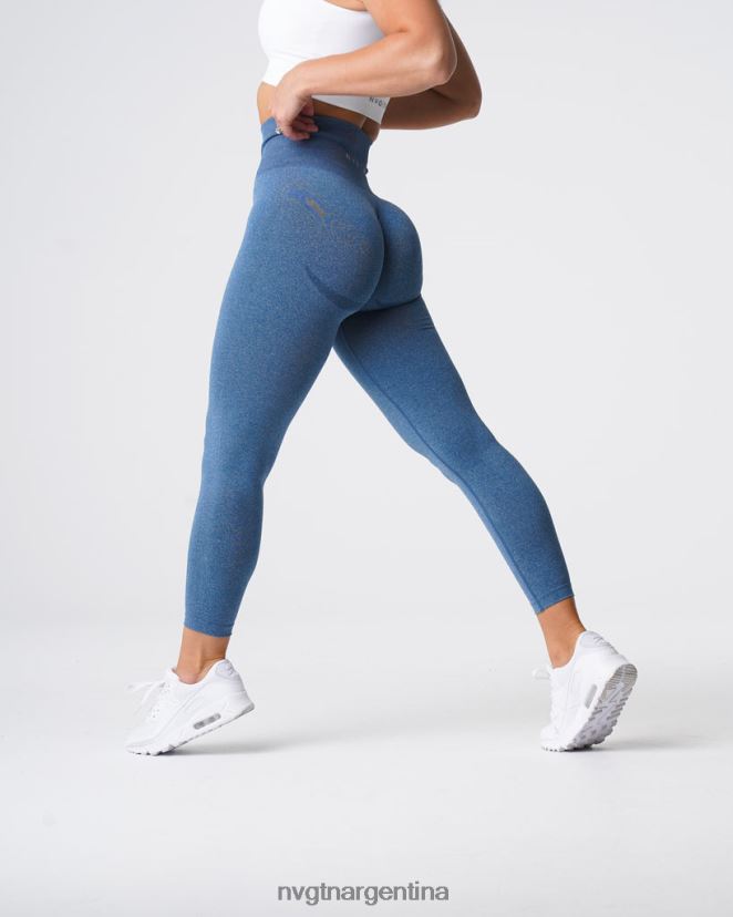 NVGTN leggins curvos sin costuras aptitud física azul pizarra mujer 02B4LN619