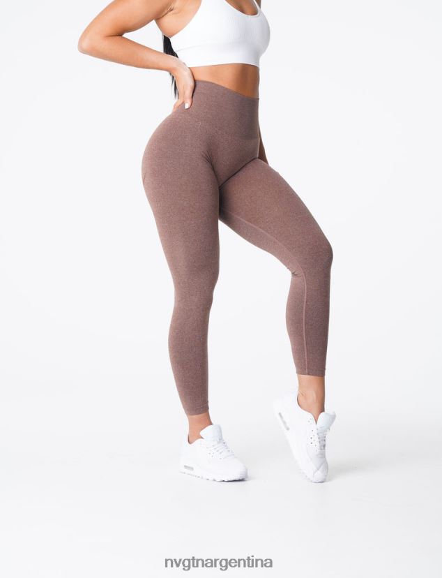 NVGTN leggins curvos sin costuras aptitud física cacao mujer 02B4LN623