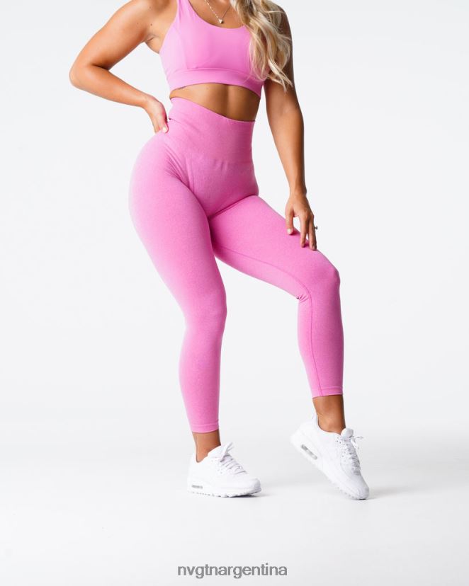 NVGTN leggins curvos sin costuras aptitud física chicle rosa mujer 02B4LN627