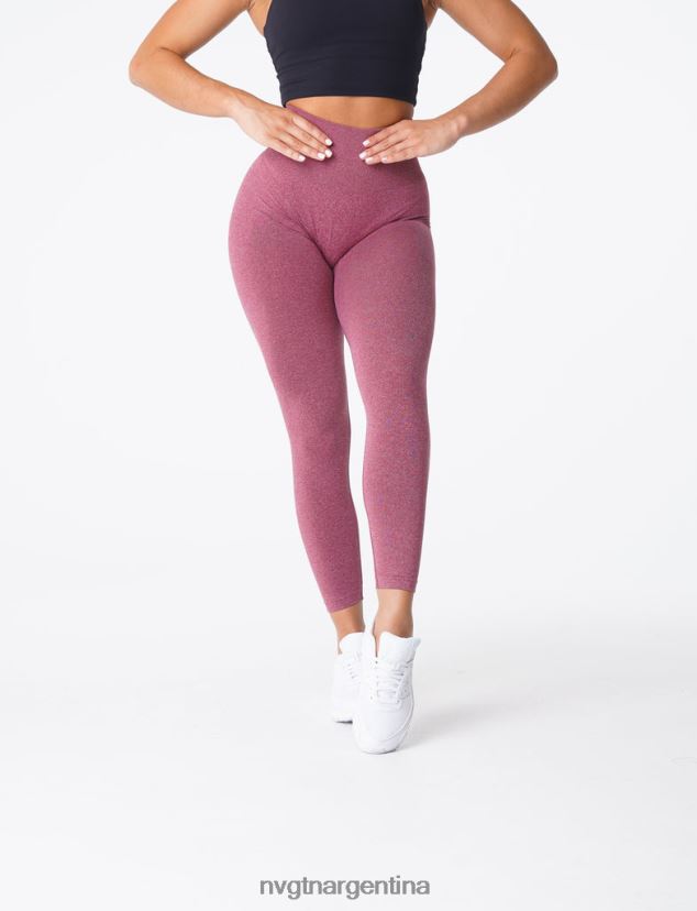 NVGTN leggins curvos sin costuras aptitud física granate mujer 02B4LN620