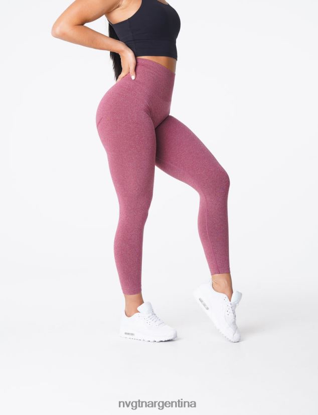 NVGTN leggins curvos sin costuras aptitud física granate mujer 02B4LN620