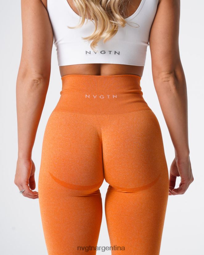 NVGTN leggins curvos sin costuras aptitud física naranja quemada mujer 02B4LN614