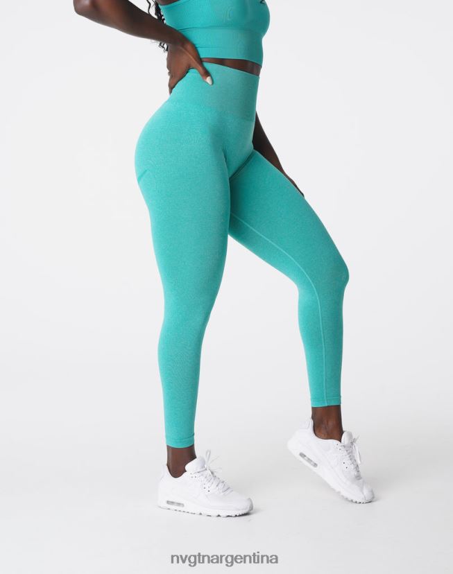 NVGTN leggins curvos sin costuras aptitud física turquesa mujer 02B4LN625