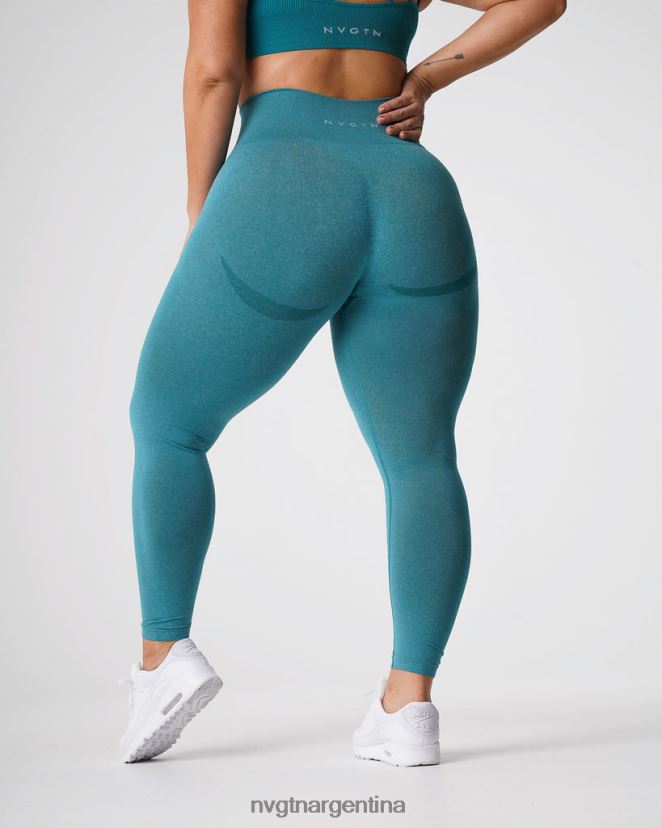 NVGTN leggins curvos sin costuras aptitud física verde azulado mujer 02B4LN639