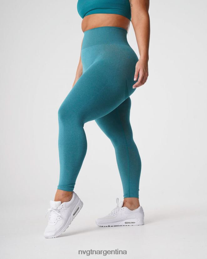 NVGTN leggins curvos sin costuras aptitud física verde azulado mujer 02B4LN639