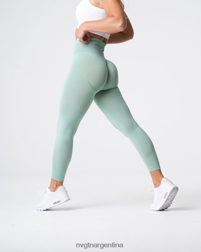 NVGTN leggins curvos sin costuras aptitud física verde salvia mujer 02B4LN631