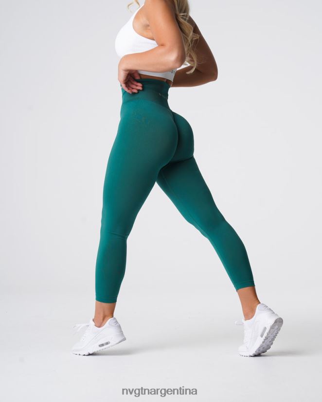 NVGTN leggins lisos sin costuras aptitud física Esmeralda mujer 02B4LN573