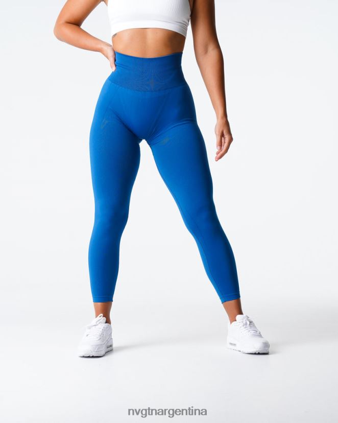 NVGTN leggins lisos sin costuras aptitud física azul medianoche mujer 02B4LN571