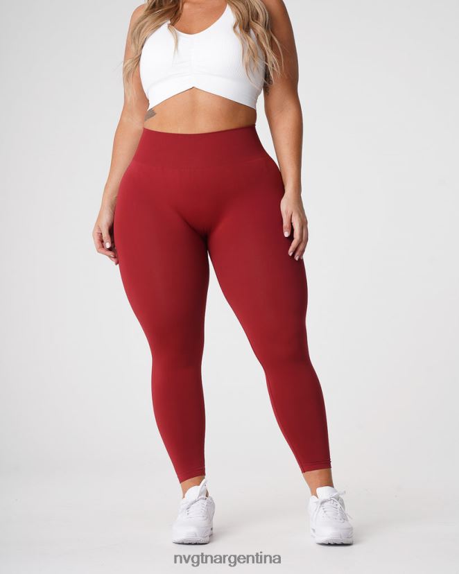 NVGTN leggins lisos sin costuras aptitud física carmín mujer 02B4LN574