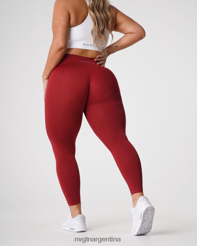 NVGTN leggins lisos sin costuras aptitud física carmín mujer 02B4LN574