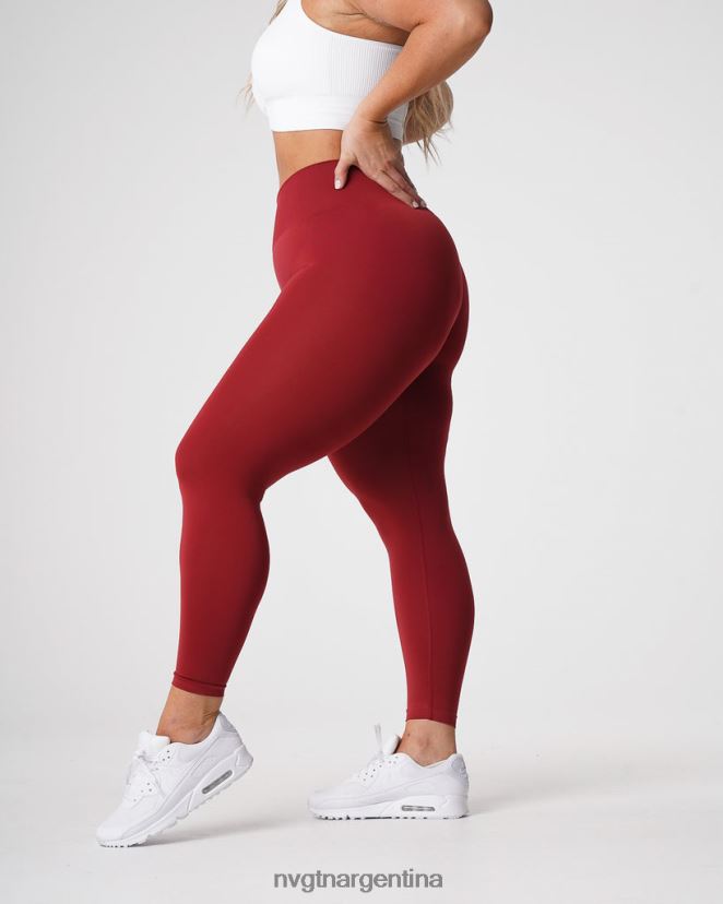 NVGTN leggins lisos sin costuras aptitud física carmín mujer 02B4LN574