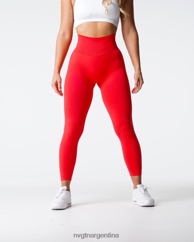 NVGTN leggins lisos sin costuras aptitud física escarlata mujer 02B4LN552