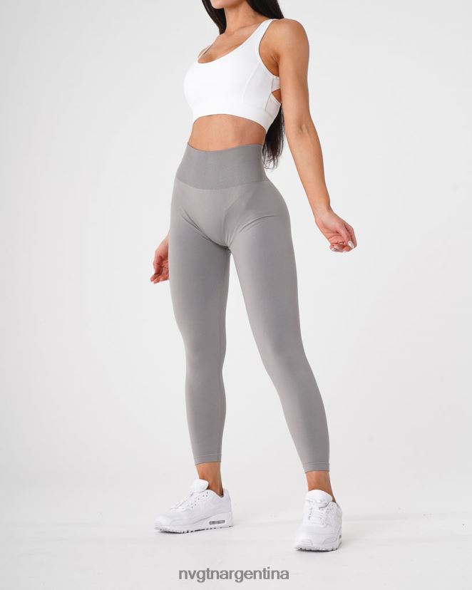 NVGTN leggins lisos sin costuras aptitud física gris claro mujer 02B4LN555