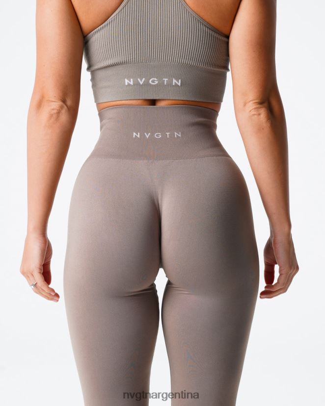 NVGTN leggins lisos sin costuras aptitud física gris pardo mujer 02B4LN558