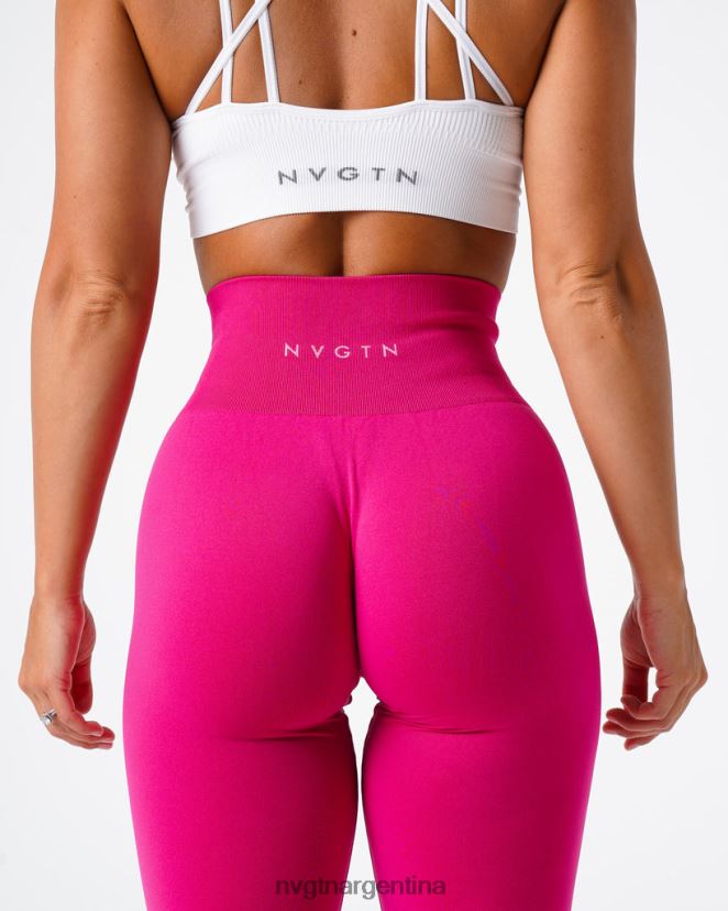 NVGTN leggins lisos sin costuras aptitud física magenta mujer 02B4LN576