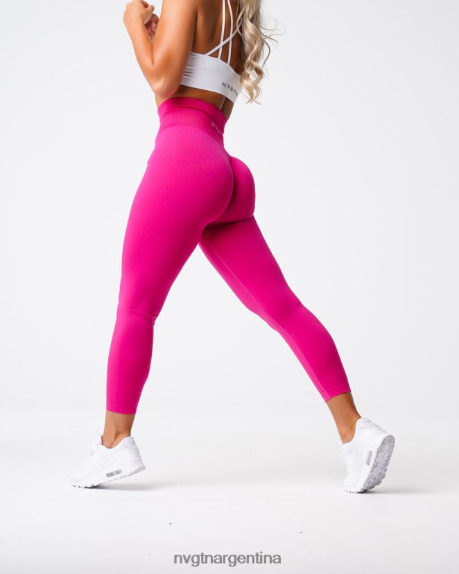 NVGTN leggins lisos sin costuras aptitud física magenta mujer 02B4LN576