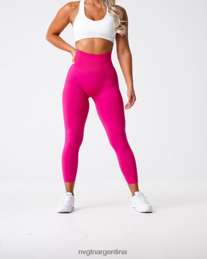 NVGTN leggins lisos sin costuras aptitud física magenta mujer 02B4LN576