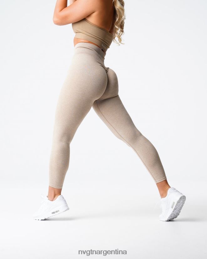 NVGTN leggins sin costuras aptitud física beige mujer 02B4LN563