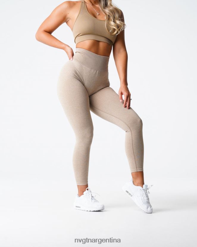 NVGTN leggins sin costuras aptitud física beige mujer 02B4LN563