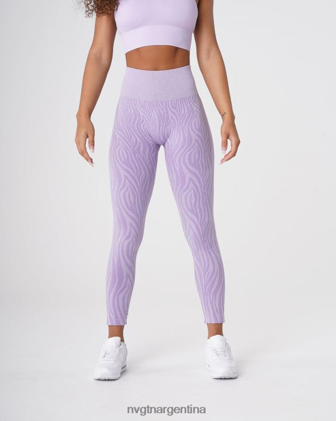 NVGTN leggins sin costuras con cebra aptitud física lila mujer 02B4LN690