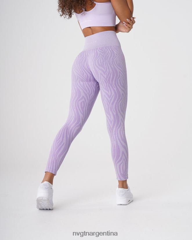 NVGTN leggins sin costuras con cebra aptitud física lila mujer 02B4LN690