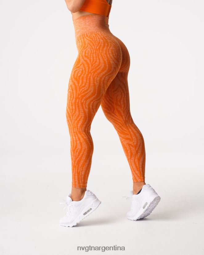 NVGTN leggins sin costuras con cebra aptitud física naranja quemada mujer 02B4LN683