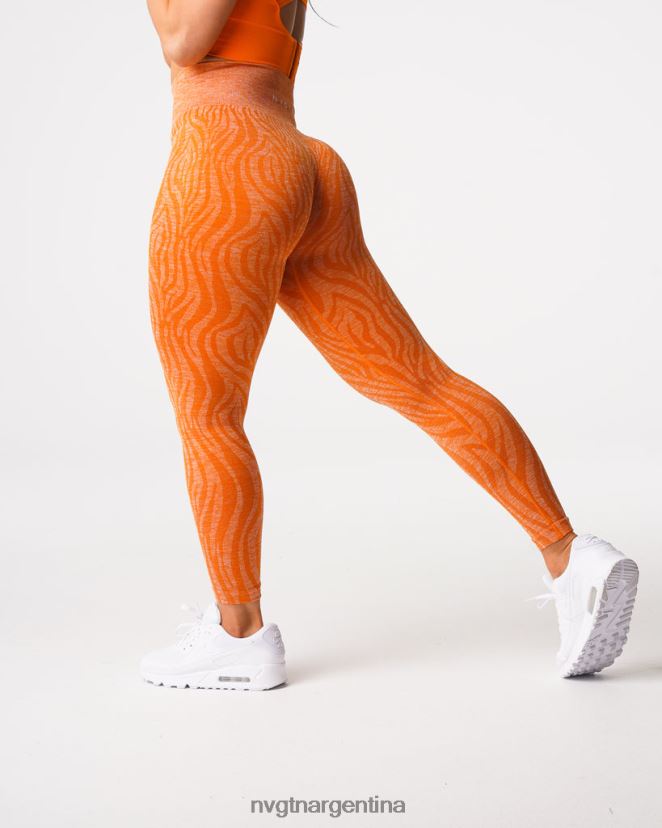 NVGTN leggins sin costuras con cebra aptitud física naranja quemada mujer 02B4LN683