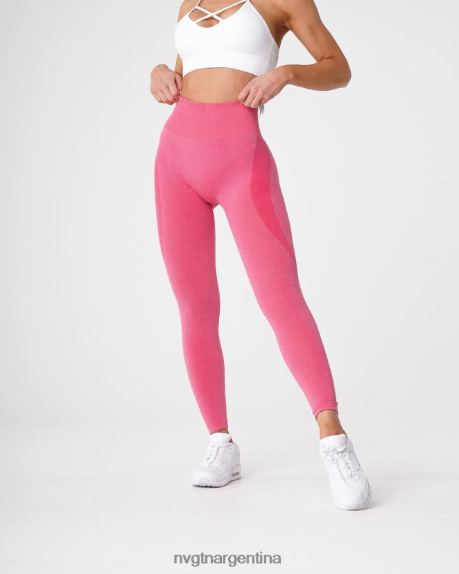 NVGTN leggins sin costuras con contorno aptitud física Rosa caliente mujer 02B4LN526