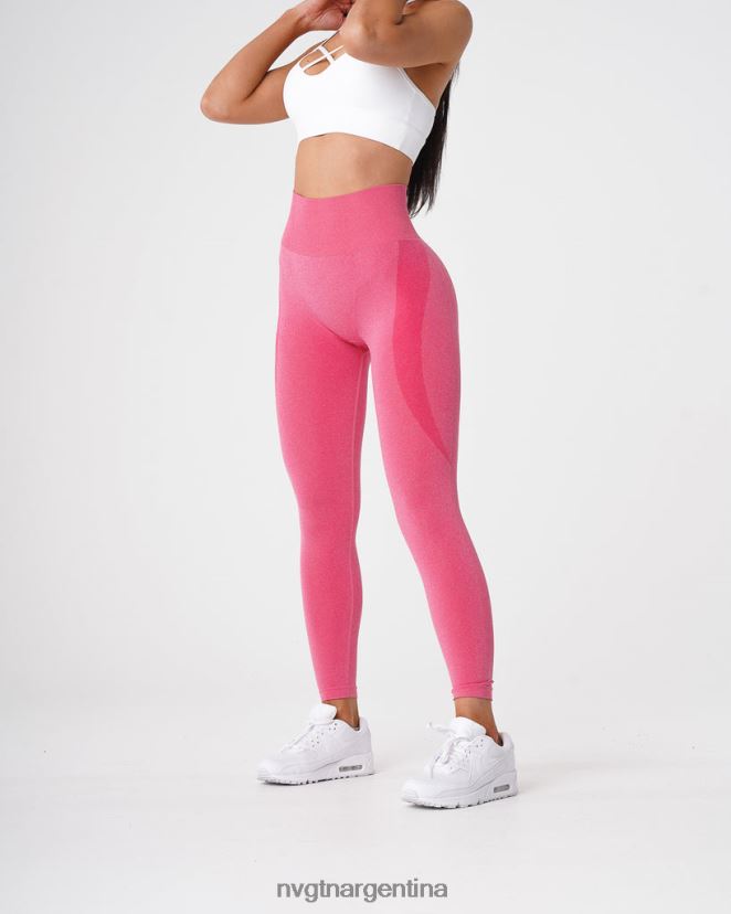 NVGTN leggins sin costuras con contorno aptitud física Rosa caliente mujer 02B4LN526