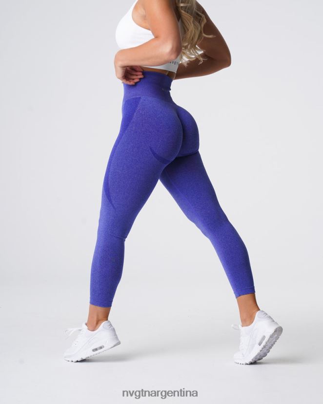 NVGTN leggins sin costuras con contorno aptitud física azul eléctrico mujer 02B4LN528